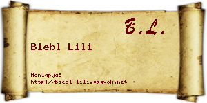 Biebl Lili névjegykártya